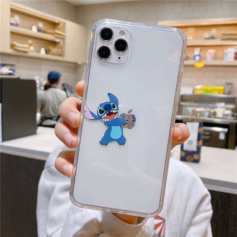 Capinha Transparente para iPhone com Desenho do Stitch