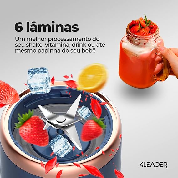 Liquidificador Portátil de Suco e Suplementos