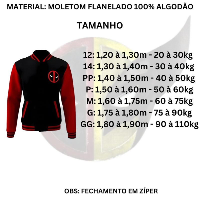 Jaqueta Deadpool Moletom College