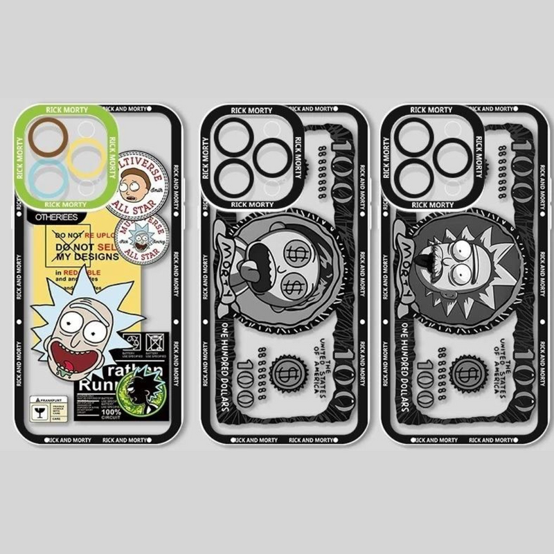 Capa de iPhone Rick e Morty Dolar Transparente