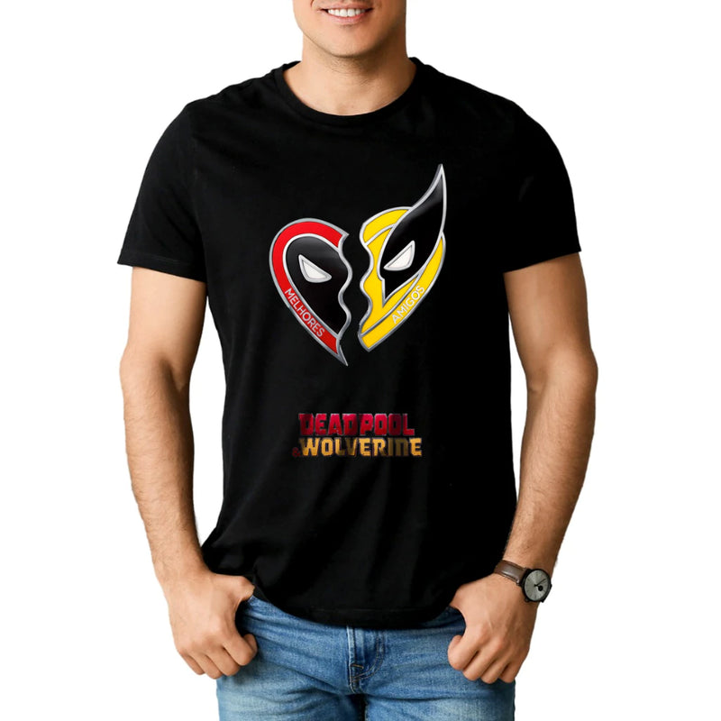 Camiseta Deadpool e Wolverine Melhores Amigos