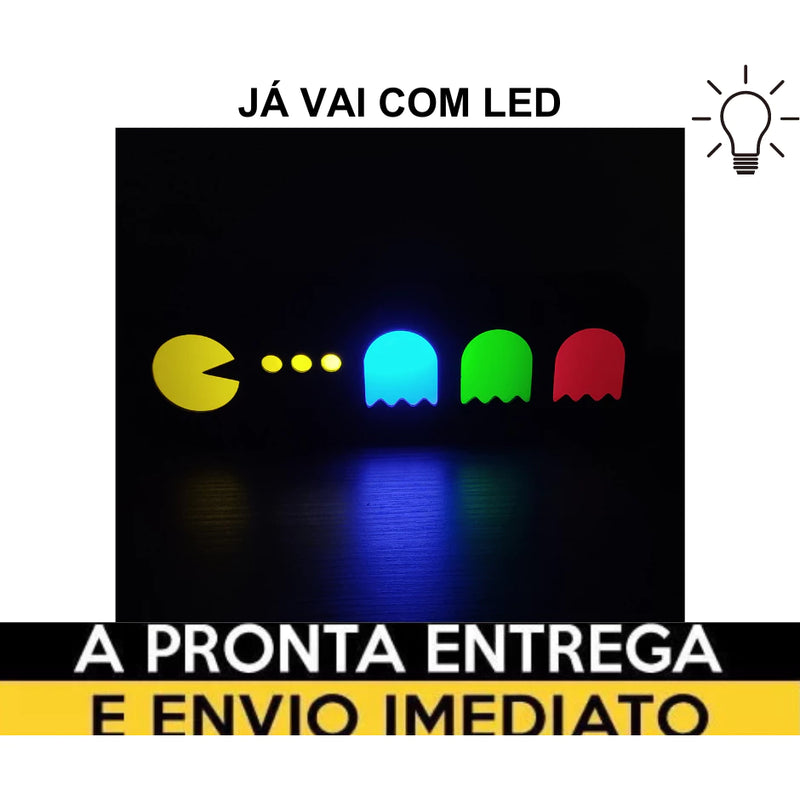 Abajur PACMAN e FANTASMAS - Luminária de mesa LED Gamer Geek