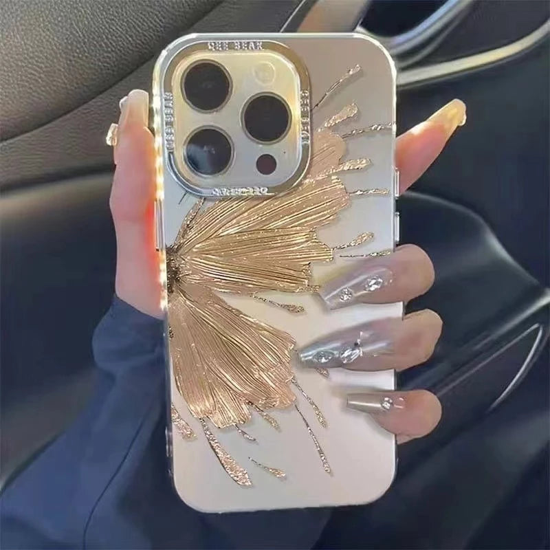 Capinha iphone Borboleta Gold