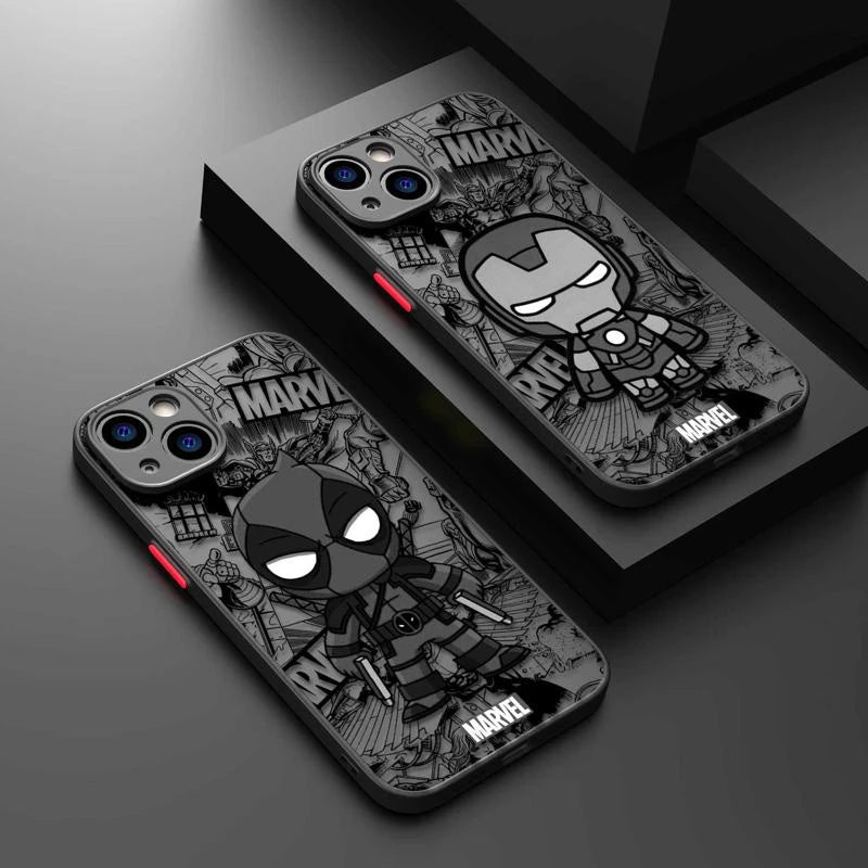 Capa para iPhone Marvel (homem aranha, homem de ferro e deadpool)